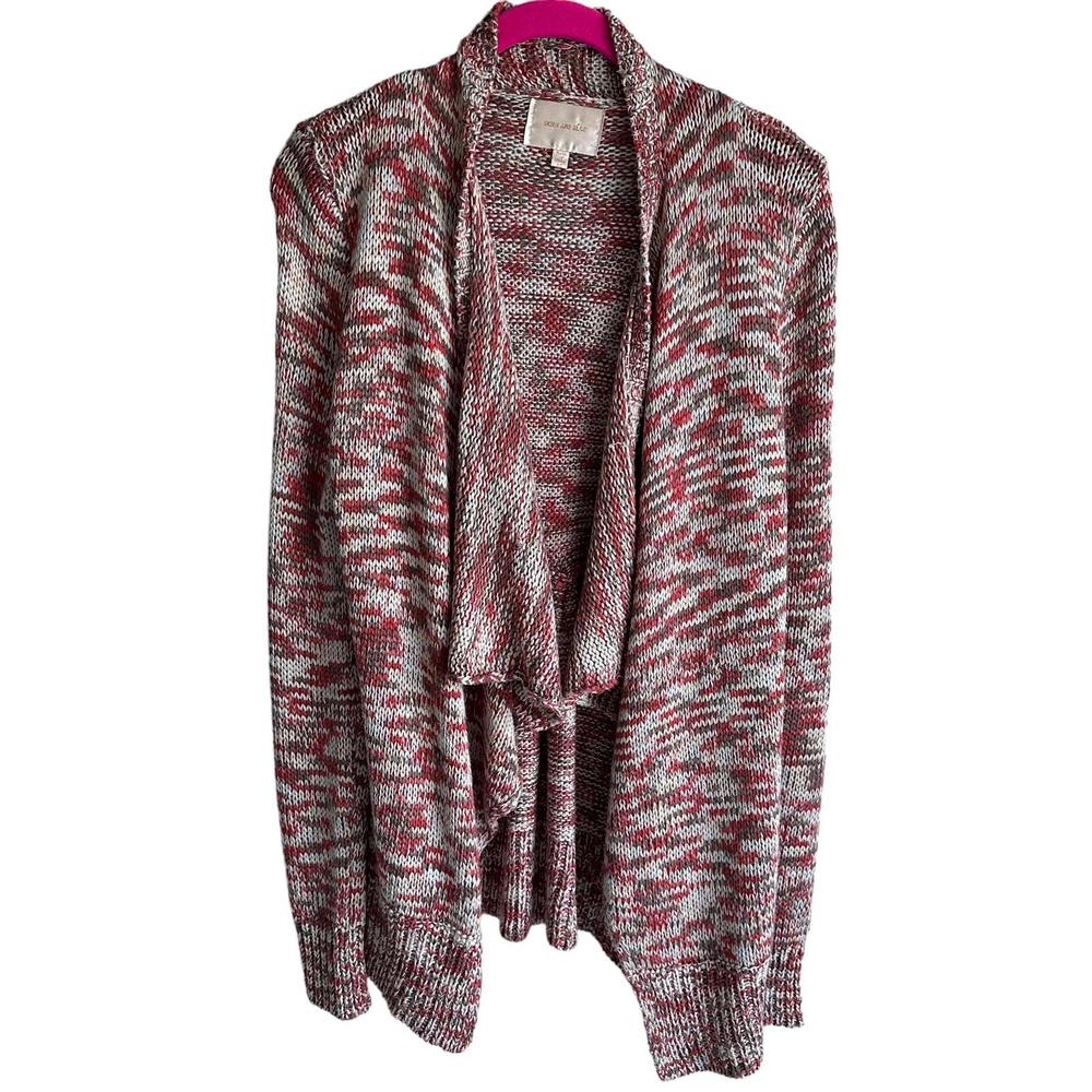 SKIES ARE BLUE Stitch Fix Multicolor Ladies Waterfall Knit Open Cardigan, M